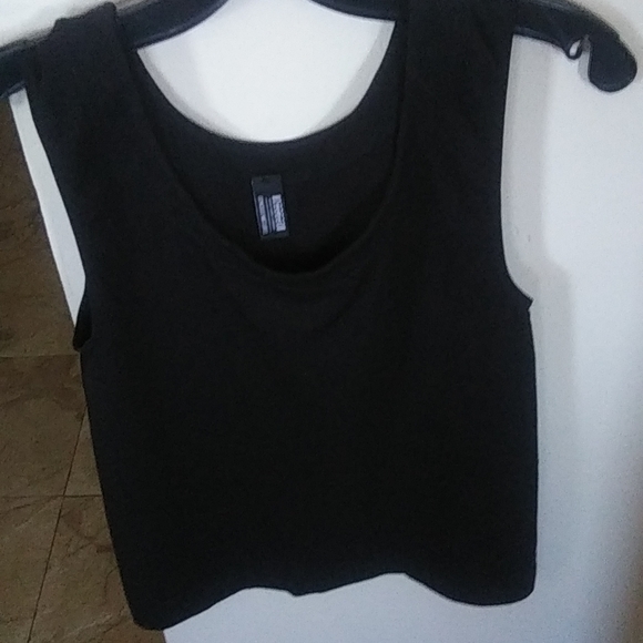 Wolford Tops - WOLFORD OPAQUE BLACK SCOOP NECK SEAMLESS TANK TOP,S-MED